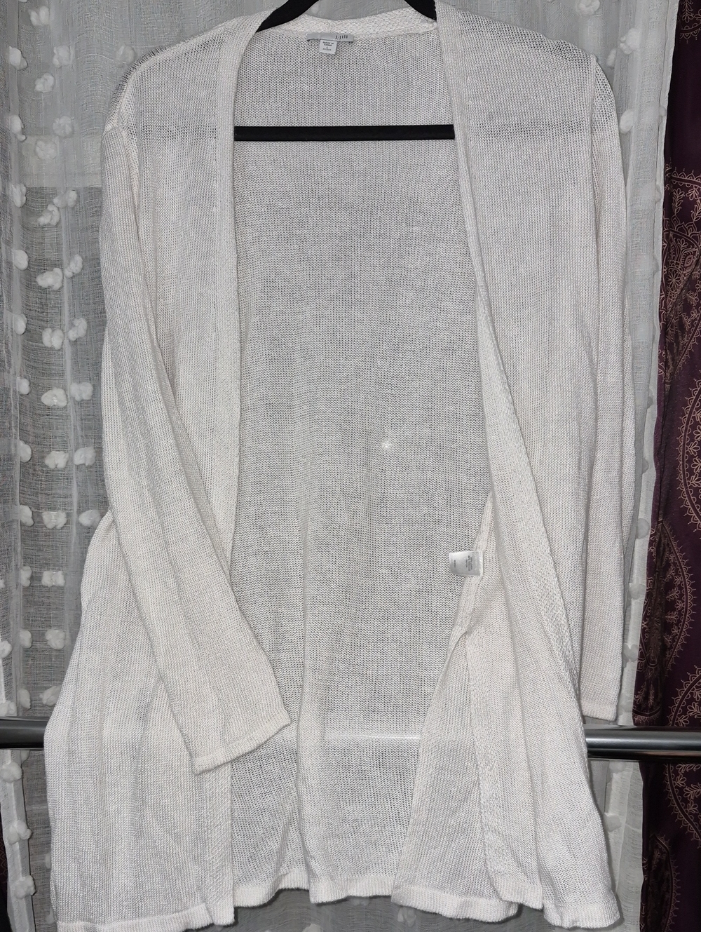 J. Jill Cream Open-Front Lightweight Cardigan
